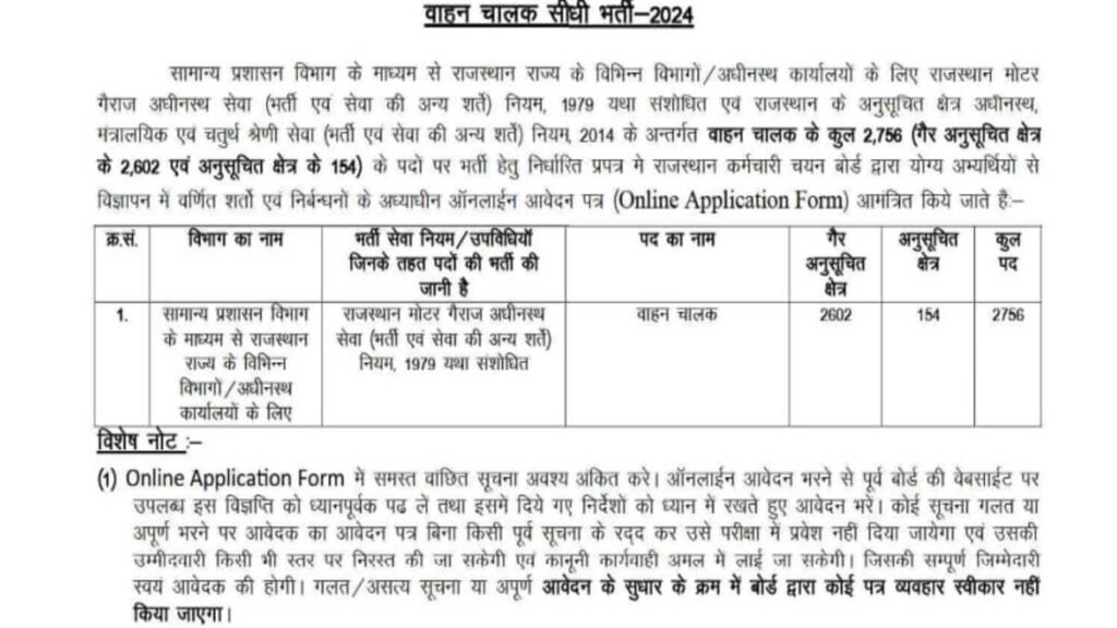 RSSB Driver Bharti